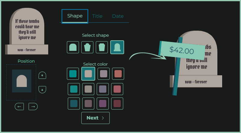 New colors and listing a NFT with gravestone